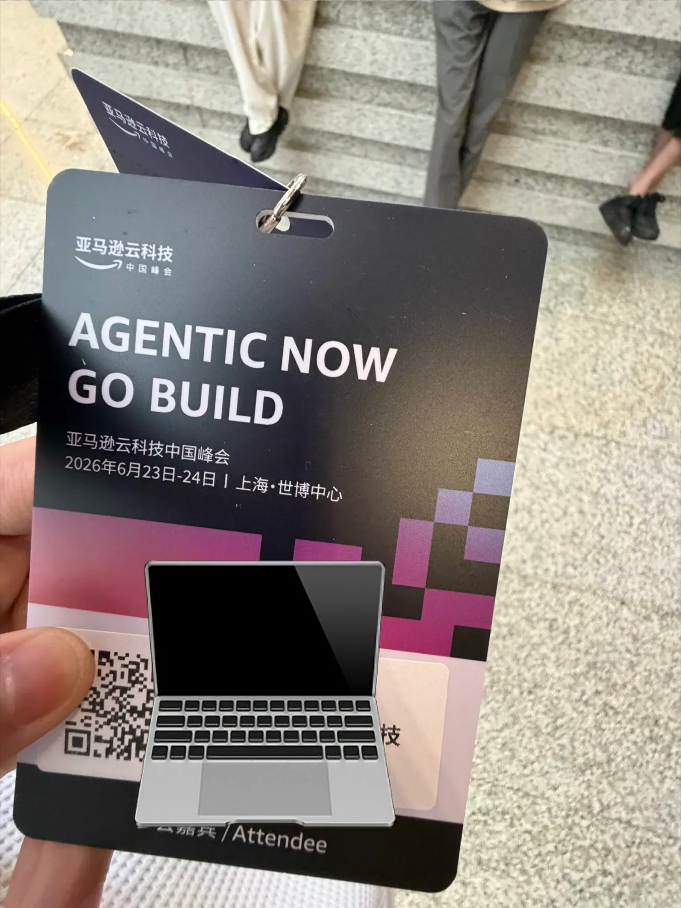 My AWS Summit China attendee badge